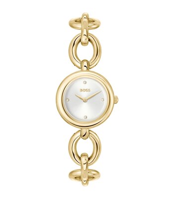 Montre BOSS BLACK LIVE Femme 1502792 Analogue Cadran MINERAL Argenté Bracelet Acier Or jaune Etanchéité 3BAR