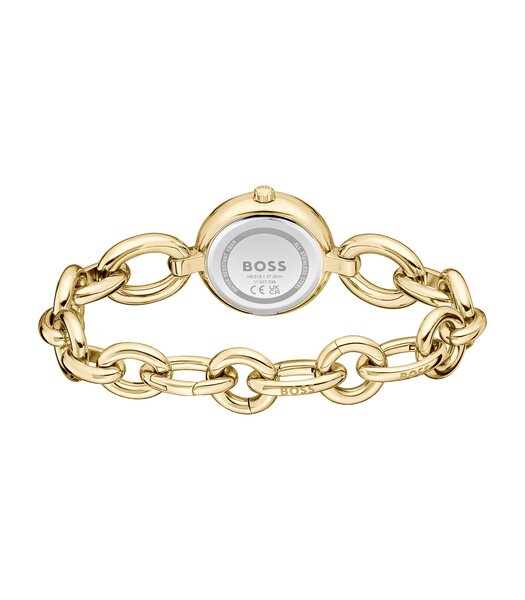 Montre BOSS BLACK LIVE Femme 1502792 Analogue Cadran MINERAL Argenté Bracelet Acier Or jaune Etanchéité 3BAR