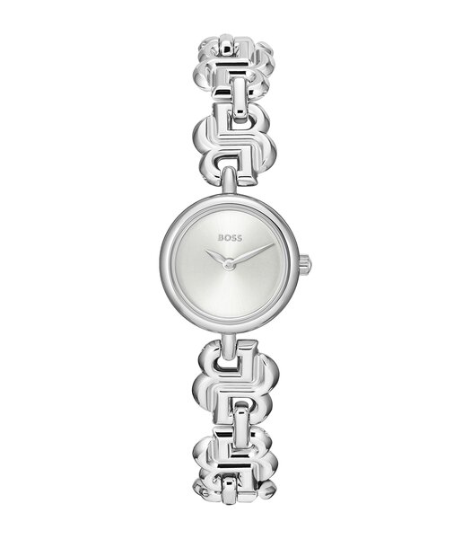 Montre BOSS BLACK DOUBLE B DRESSY Femme 1502793 Analogue Cadran MINERAL Argenté Bracelet Acier inoxydable Acier Etanchéité 3BAR