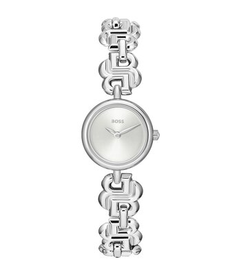 Montre BOSS BLACK DOUBLE B DRESSY Femme 1502793 Analogue Cadran MINERAL Argenté Bracelet Acier inoxydable Acier Etanchéité 3BAR