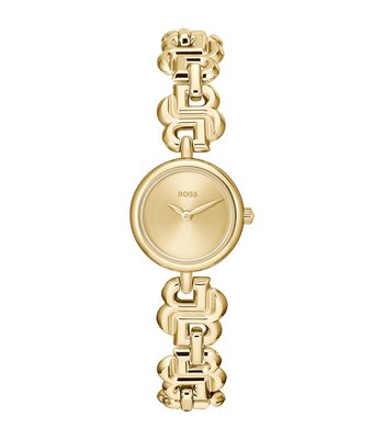 Montre BOSS BLACK DOUBLE B DRESSY Femme 1502794 Analogue Cadran MINERAL Or jaune Bracelet Acier Or jaune Etanchéité 3BAR