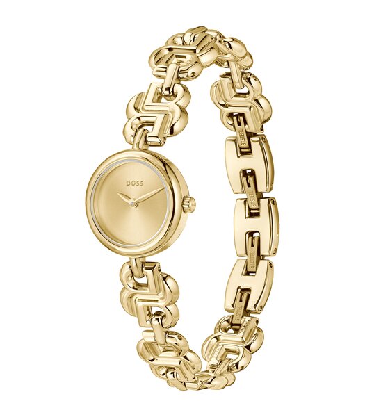 Montre BOSS BLACK DOUBLE B DRESSY Femme 1502794 Analogue Cadran MINERAL Or jaune Bracelet Acier Or jaune Etanchéité 3BAR