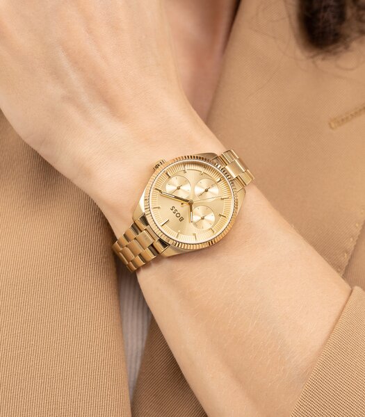 Montre BOSS BLACK SAGE SPORT Femme 1502803 Analogue Cadran MINERAL Or jaune Bracelet Acier Or jaune Etanchéité 3BAR