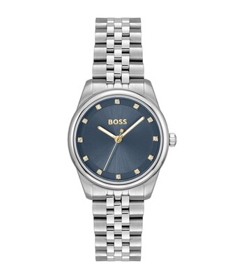 Montre BOSS BLACK GRACEFUL PRECIOUS Femme 1502809 Analogue Cadran MINERAL Bleu Bracelet Acier inoxydable Acier Etanchéité 3BAR