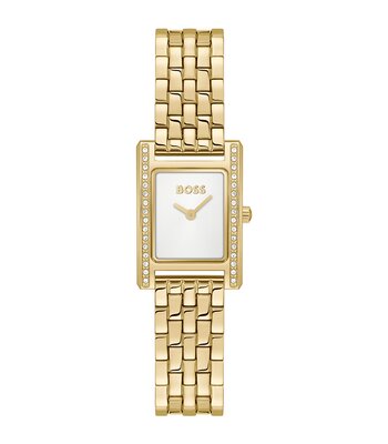 Montre BOSS BLACK LUCY PRECIOUS Femme 1502815 Analogue Cadran MINERAL Blanc Bracelet Acier Or jaune Etanchéité 3BAR