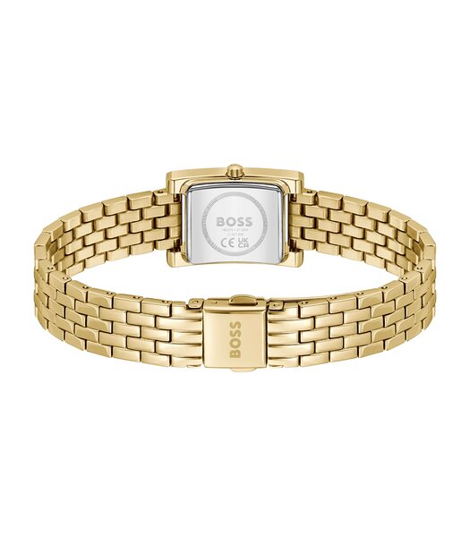 Montre BOSS BLACK LUCY PRECIOUS Femme 1502815 Analogue Cadran MINERAL Blanc Bracelet Acier Or jaune Etanchéité 3BAR