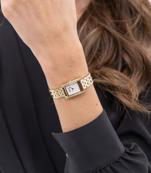 Montre BOSS BLACK LUCY PRECIOUS Femme 1502815 Analogue Cadran MINERAL Blanc Bracelet Acier Or jaune Etanchéité 3BAR