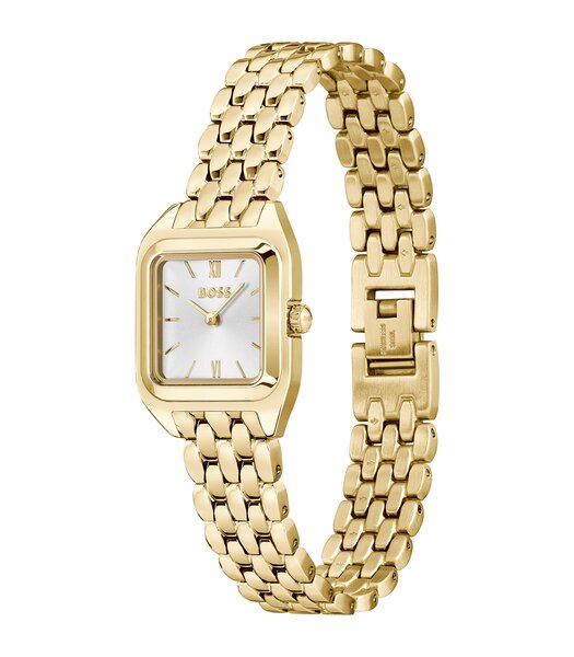 Montre BOSS BLACK MAE PETITE Femme 1502823 Analogue Cadran MINERAL Argenté Bracelet Acier Or jaune Etanchéité 3BAR