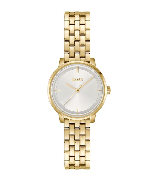Montre BOSS BLACK LUCIA Femme 1502835 Analogue Cadran MINERAL Argenté Bracelet Acier Or jaune Etanchéité 3BAR