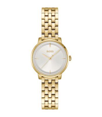 Montre BOSS BLACK LUCIA Femme 1502835 Analogue Cadran MINERAL Argenté Bracelet Acier Or jaune Etanchéité 3BAR