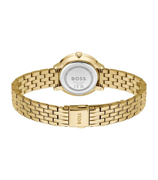 Montre BOSS BLACK LUCIA Femme 1502835 Analogue Cadran MINERAL Argenté Bracelet Acier Or jaune Etanchéité 3BAR