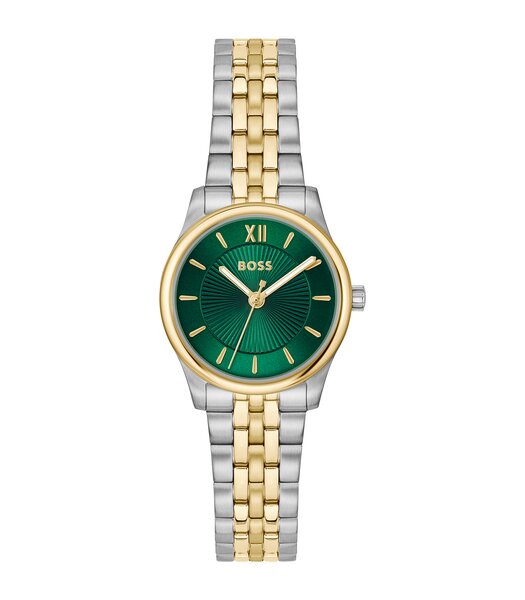 Montre BOSS BLACK GRACEFUL MINA Femme 1502841 Analogue Cadran MINERAL Vert Bracelet Acier inoxydable Acier / or jaune Etanchéité 3BAR