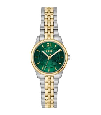 Montre BOSS BLACK GRACEFUL MINA Femme 1502841 Analogue Cadran MINERAL Vert Bracelet Acier inoxydable Acier / or jaune Etanchéité 3BAR