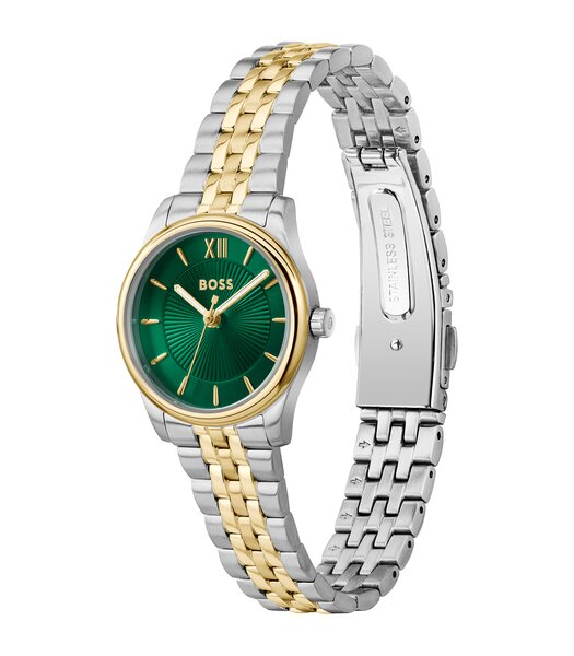 Montre BOSS BLACK GRACEFUL MINA Femme 1502841 Analogue Cadran MINERAL Vert Bracelet Acier inoxydable Acier / or jaune Etanchéité 3BAR