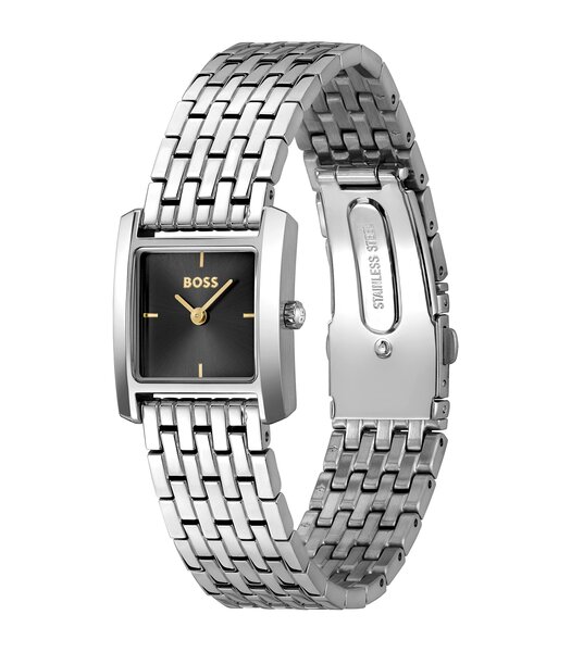 Montre BOSS BLACK LUCY SCALA Femme 1502844 Analogue Cadran MINERAL Noir Bracelet Acier inoxydable Acier Etanchéité 3BAR