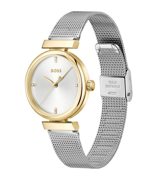 Montre BOSS BLACK ROSEHILL Femme 1502853 Analogue Cadran MINERAL Argenté Bracelet Acier inoxydable Acier Etanchéité 3BAR