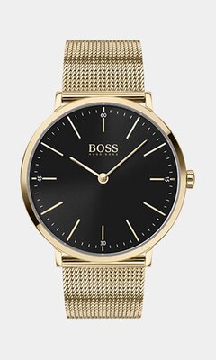 Montre BOSS BLACK HORIZON Homme 1513735 Analogique Cadran Minéral Noir Bracelet Milanais Or jaune Clip / clasp Etanchéité 3 ATM