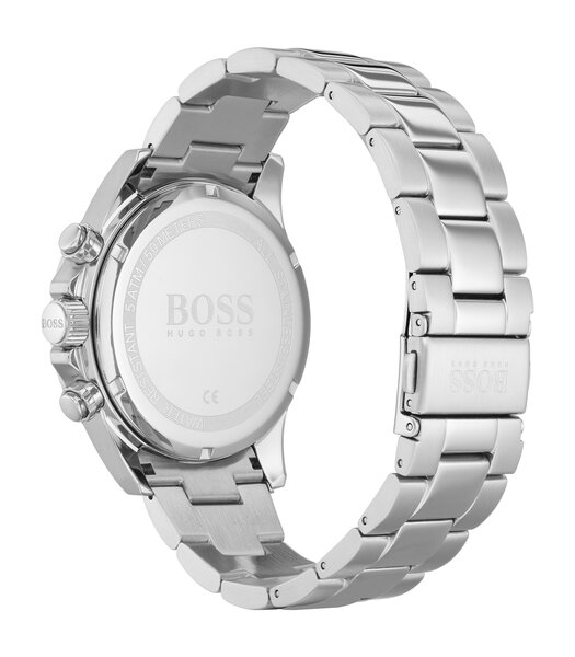 Montre BOSS BLACK HERO Homme 1513755 Analogique Cadran Minéral Bleu Bracelet Acier inoxydable Acier Boucle déployante Etanchéité 5 ATM