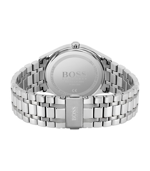 Montre BOSS BLACK COMMISSIONER Homme 1513834 Analogique Cadran Minéral Gris Bracelet Acier inoxydable Acier Boucle déployante Etanchéité 3 ATM