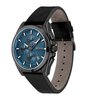 Montre BOSS BLACK GRANDMASTER Homme 1513883 Analogique Cadran Minéral Bleu Bracelet Cuir Noir Boucle ardillon Etanchéité 5 BAR
