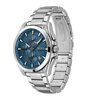 Montre BOSS BLACK GRANDMASTER Homme 1513884 Analogique Cadran Minéral Bleu Bracelet Acier inoxydable Argenté Boucle déployante Etanchéité 5 BAR