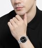 Montre BOSS BLACK ELITE Homme 1513896 Analogique Cadran Minéral Noir Bracelet Acier inoxydable Argenté Boucle déployante Etanchéité 5 BAR