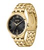 Montre BOSS BLACK ELITE Homme 1513897 Analogique Cadran Minéral Noir Bracelet Acier inoxydable Doré Boucle déployante Etanchéité 5 BAR