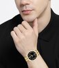 Montre BOSS BLACK ELITE Homme 1513897 Analogique Cadran Minéral Noir Bracelet Acier inoxydable Doré Boucle déployante Etanchéité 5 BAR