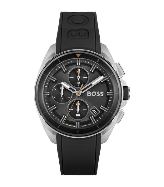 Montre BOSS BLACK VOLANE Homme 1513953 Analogique Cadran Minéral Noir Bracelet Silicone Noir Boucle ardillon Etanchéité 5 ATM