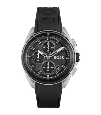 Montre BOSS BLACK VOLANE Homme 1513953 Analogique Cadran Minéral Noir Bracelet Silicone Noir Boucle ardillon Etanchéité 5 ATM