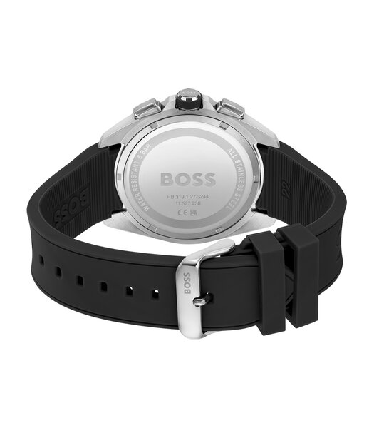 Montre BOSS BLACK VOLANE Homme 1513953 Analogique Cadran Minéral Noir Bracelet Silicone Noir Boucle ardillon Etanchéité 5 ATM