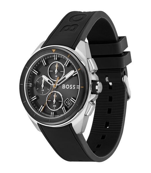 Montre BOSS BLACK VOLANE Homme 1513953 Analogique Cadran Minéral Noir Bracelet Silicone Noir Boucle ardillon Etanchéité 5 ATM