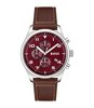 Montre BOSS BLACK VIEW Homme 1513988 Analogue Cadran MINERAL Rouge Bracelet Cuir Brun Boucle ardillon Etanchéité 5BAR