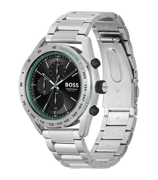 Montre BOSS BLACK CENTER COURT Homme 1514023 Analogue Cadran MINERAL Noir Bracelet Acier inoxydable Acier Boucle déployante Etanchéité 10BAR