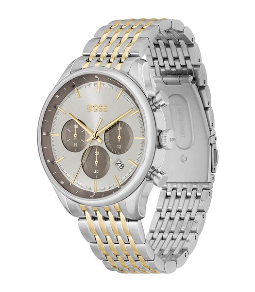Montre BOSS BLACK GREGOR Homme 1514053 Analogique Cadran Minéral Bleu Bracelet Acier inoxydable Bleu Boucle déployante Etanchéité 5 BAR