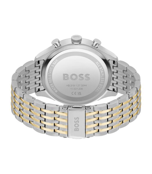 Montre BOSS BLACK GREGOR Homme 1514053 Analogique Cadran Minéral Bleu Bracelet Acier inoxydable Bleu Boucle déployante Etanchéité 5 BAR