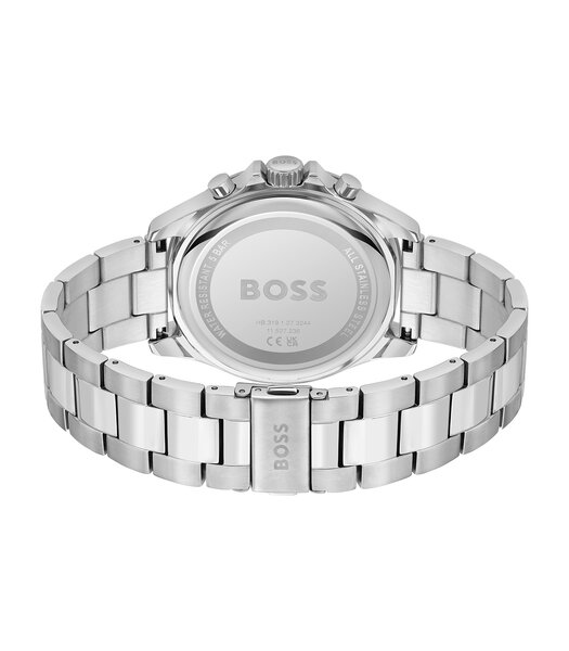 Montre BOSS BLACK TROPER Homme 1514069 Analogue Cadran MINERAL Bleu Bracelet Acier inoxydable Acier Boucle déployante Etanchéité 5BAR