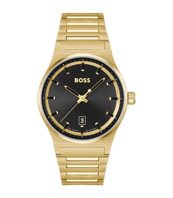 Montre BOSS BLACK CANDOR Homme 1514077 Analogique Cadran Minéral Bleu Bracelet Acier inoxydable Bleu Boucle déployante Etanchéité 5 BAR
