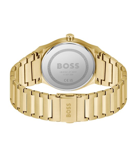 Montre BOSS BLACK CANDOR Homme 1514077 Analogique Cadran Minéral Bleu Bracelet Acier inoxydable Bleu Boucle déployante Etanchéité 5 BAR