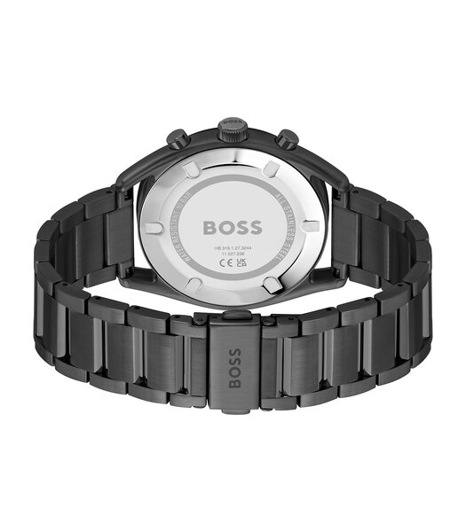 Montre BOSS BLACK TOP Homme 1514095 Analogue Cadran MINERAL Brun Bracelet Acier Noir Boucle déployante Etanchéité 10BAR