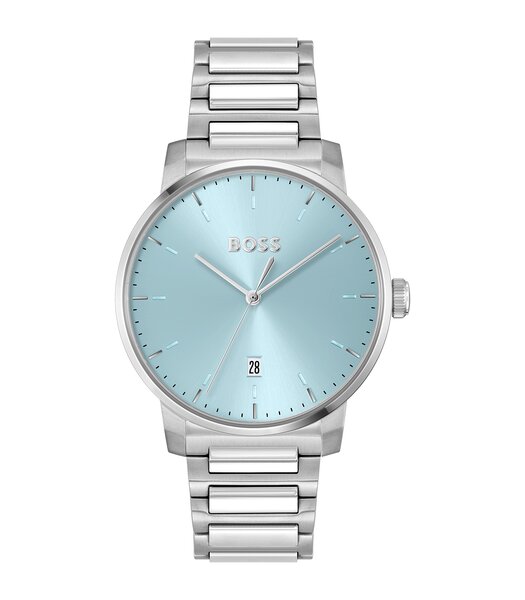 Montre BOSS BLACK DEAN Homme 1514132 Analogue Cadran MINERAL Bleu Bracelet Acier inoxydable Acier Boucle déployante Etanchéité 5BAR