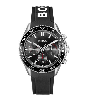 Montre BOSS BLACK RUNNER Homme 1514141 Analogique Cadran Minéral Bleu Bracelet Acier inoxydable Bleu Boucle déployante Etanchéité 5 BAR