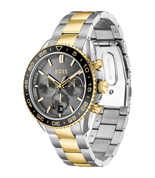 Montre BOSS BLACK RUNNER Homme 1514144 Analogique Cadran Minéral Bleu Bracelet Acier inoxydable Bleu Boucle déployante Etanchéité 5 BAR