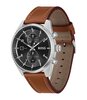Montre BOSS BLACK SKYTRAVELLER Homme 1514161 Analogue Cadran MINERAL Noir Bracelet Cuir Brun Boucle déployante Etanchéité 5BAR
