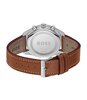 Montre BOSS BLACK SKYTRAVELLER Homme 1514161 Analogue Cadran MINERAL Noir Bracelet Cuir Brun Boucle déployante Etanchéité 5BAR
