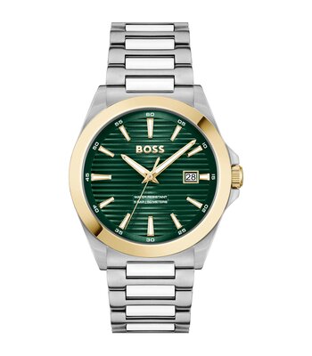 Montre BOSS BLACK STRIKE Homme 1514173 Analogue Cadran MINERAL Vert Bracelet Acier inoxydable Acier Etanchéité 5BAR