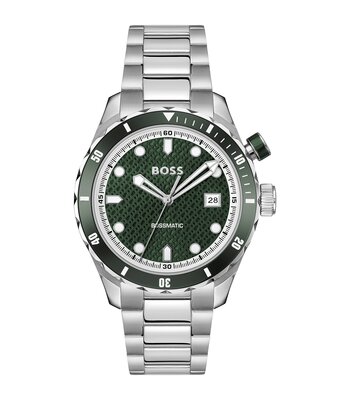 Montre BOSS BLACK BOSSMATIC Homme 1514178 Analogue Cadran MINERAL Vert Bracelet Acier inoxydable Acier Etanchéité 10BAR