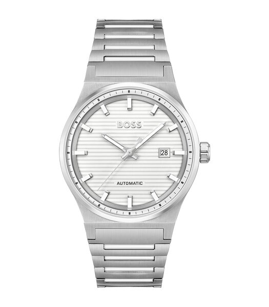 Montre BOSS BLACK CANDOR AUTOMATIC Homme 1514186 Analogue Cadran MINERAL Blanc Bracelet Acier inoxydable Acier Etanchéité 5BAR