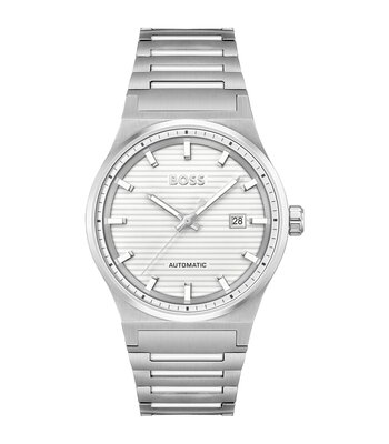 Montre BOSS BLACK CANDOR AUTOMATIC Homme 1514186 Analogue Cadran MINERAL Blanc Bracelet Acier inoxydable Acier Etanchéité 5BAR