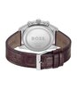 Montre BOSS BLACK SKYTRAVELLER Homme 1514194 Analogue Cadran MINERAL Bleu Bracelet Cuir Brun Etanchéité 5BAR